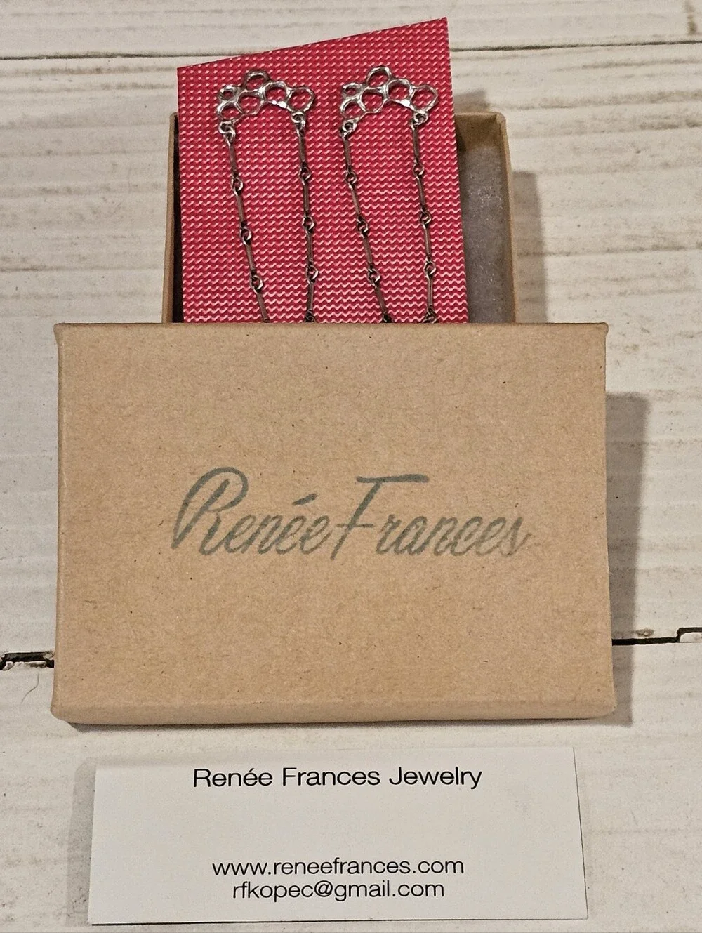 🐕 Renée Frances Sterling Silver "Brass Knunkles" Chain Drop Earrings 🐕 - Picture 2 of 4